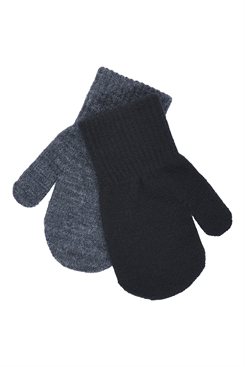 Melton 2-pack mittens - Dark grey melange