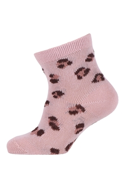 Melton bomuldsstrømper - Alt rosa leopard