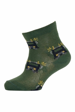 Melton socks - Firetruck - Elm green