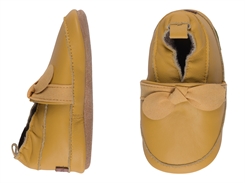 Melton leather shoesw/bow - Honey mustard