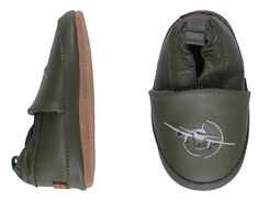 Melton leather shoes - Dark olive airplane