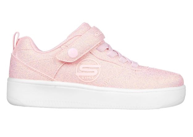 Skechers Girls Sport Court 92 - Sparkle Remix - Light Pink (blinke sneakers)