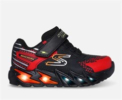 Skechers Boys S Lights: Flex-Glow Bolt - Black Red (Blinke sko)