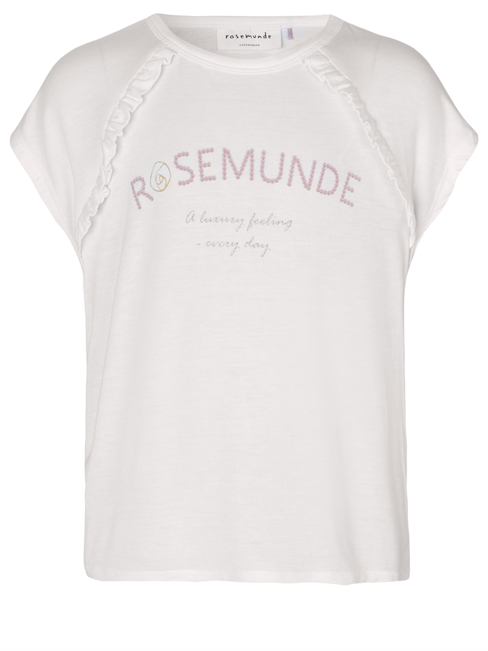 Rosemunde  t-shirt - Ivory rose letters print