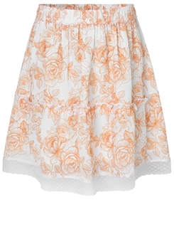 Rosemunde Recycle polyester skirt - Ivory fine line rose print