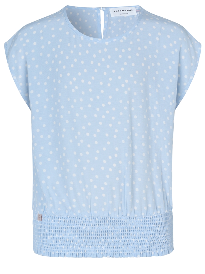 Rosemunde blouse SS - Heather sky organic dot print