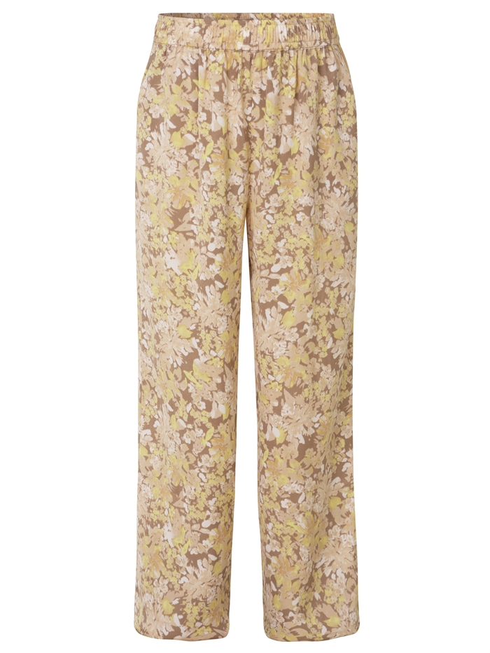 Rosemunde Recycle polyester trousers - Sand flower garden print
