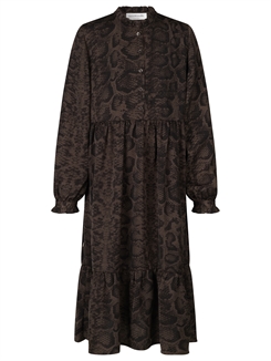 Rosemunde Dress LS - Smoaked oak snake print