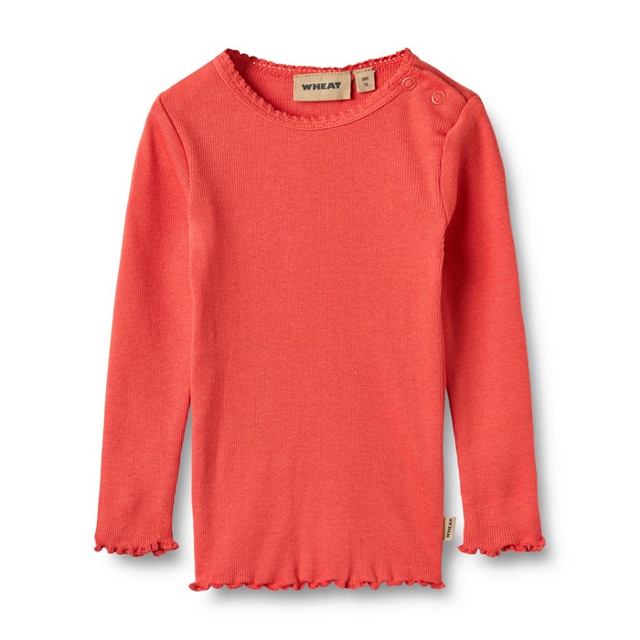 Wheat Rib T-Shirt LS Reese - Candy red