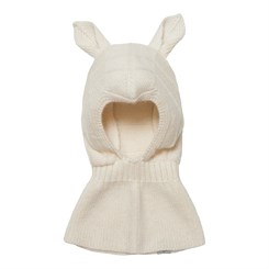 Huttelihut Mini rabbit balaclava w/ears wool knit 830 - Off-white