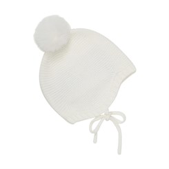 Huttelihut bonnet wool w/Pompom - Off-white