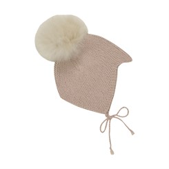 Huttelihut bonnet hue w/ Alpaca Pompom - Mahogany Rose