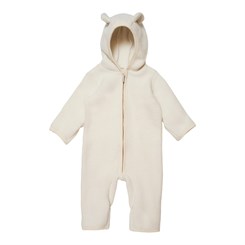 Huttelihut Allie baby suit w/ears wool fleece - Off-white