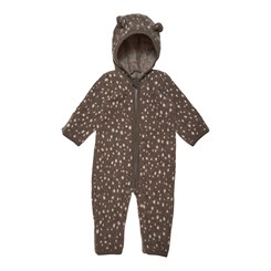Huttelihut Allie baby suit w/ears wool fleece - Brown