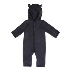 Huttelihut Allie baby suit w/ears wool fleece - Navy