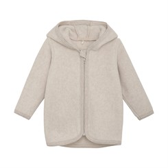 Huttelihut jacket w/ears - Cotton fleece - Camel Melange