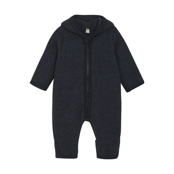 Huttelihut Pram suit - wool fleece - Navy