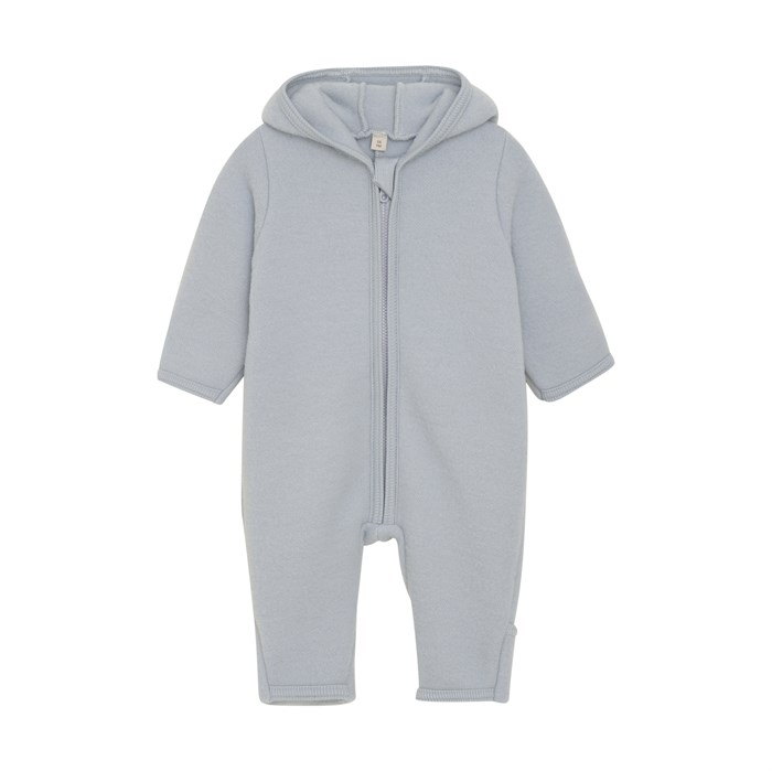 Huttelihut Pram suit w/ears - wool fleece - Quarry