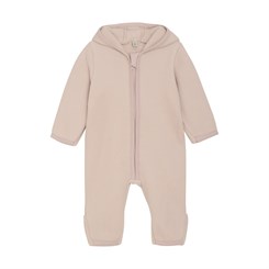 Huttelihut Pram suit w/ears - Cotton fleece - Mahogany Rose