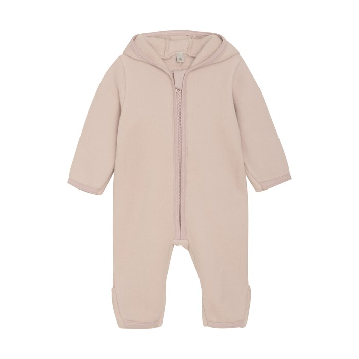 Huttelihut Pram suit w/ears - Cotton fleece - Mahogany Rose