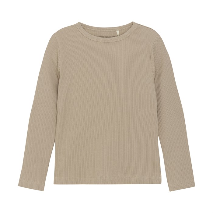 Huttelihut rib t-shirt LS - Light Taupe 