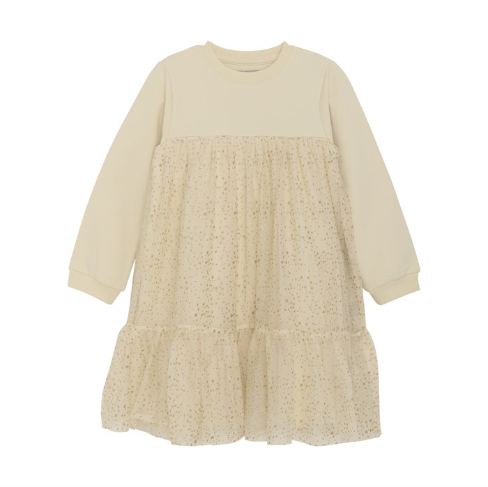 Huttelihut Tulle dress w. glitter - Gold