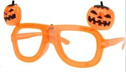 Halloween brille med lys og batterier - Græskar-brille