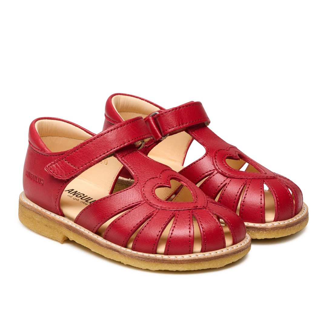 Grund minus Opdater Angulus Hjerte sandal (smal til normal pasform) - Rød