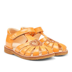Angulus Glimmerhjerte sandal (normal til bred pasform) - Manderin/Manderin Glitter