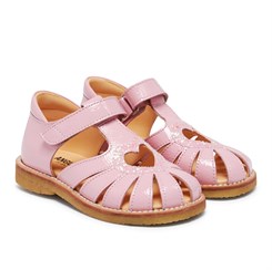 Angulus Hjerte sandal (smal til normal pasform) - Rosa/rosa glitter