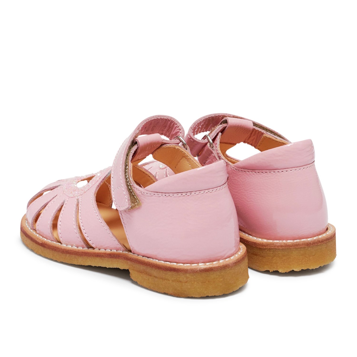 Angulus Hjerte sandal (smal til pasform) - Rosa/rosa glitter