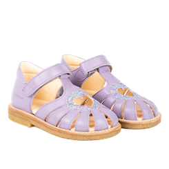 Angulus Hjerte sandal (smal til normal pasform) - Lilac/Confetti Glitter