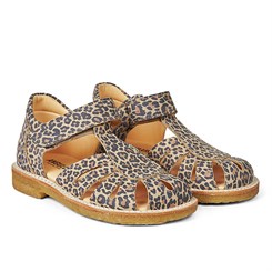 Angulus sandal med lukket tå og velcro - Leopard