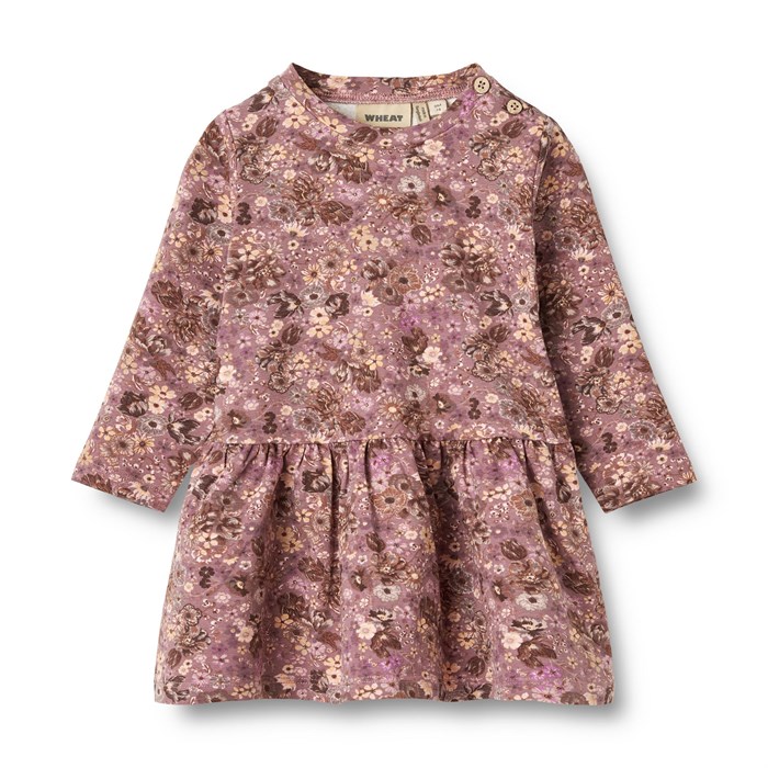 Wheat jersey dress Bessie - Lavender flowers