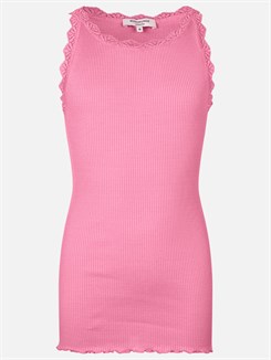 Rosemunde Silk top regular w/ lace - Dolly pink