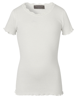 Rosemunde Silk t-shirt regular w/ lace - New white