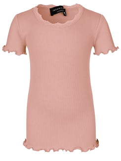 Rosemunde Silk t-shirt regular w/ lace - Peachy Rose