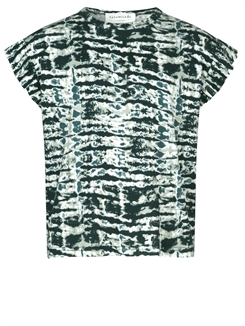Rosemunde t-shirt - Blue striped tie dye print
