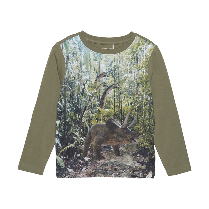 Minymo T-shirt LS - Deep Lichen Green