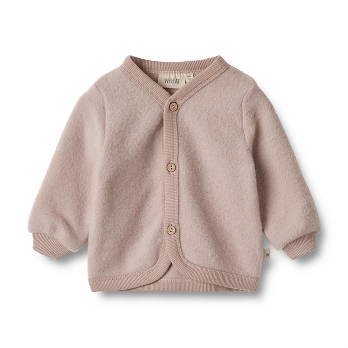 Wheat wool fleece Cardigan - Brown melange