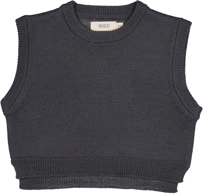 Wheat Knit vest Cuba - Black granite
