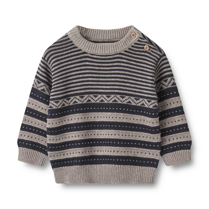 Wheat Knit Pullover Janus - Navy