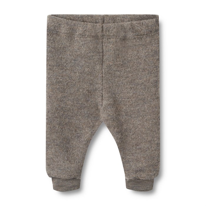 Wheat wool fleece trousers Kinnie - Brown melange