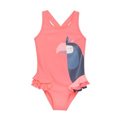 Color Kids swimsuit - Neon coral