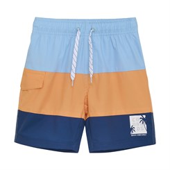 Color Kids long swim shorts - Colorblock - Tangerine