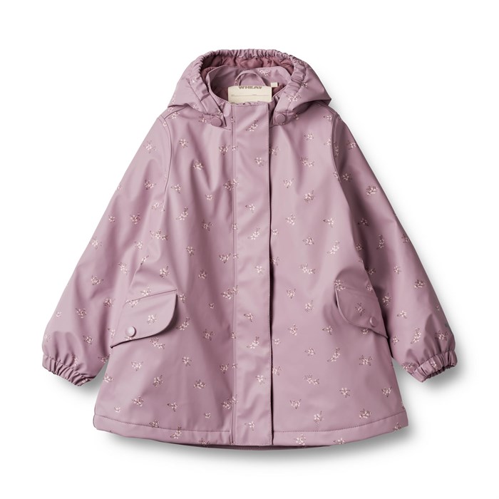 Wheat Thermo rain coat Rika - Soft lilac flowers