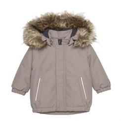 Color Kids Parka w/Fake fur - Fossil