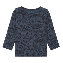 Soft Gallery Baby Bella T-shirt, AOP Owl - Orion blue