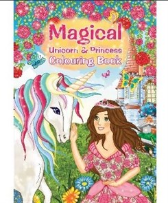 A4 Malebog 16 sider - Magical Unicorn & Princess
