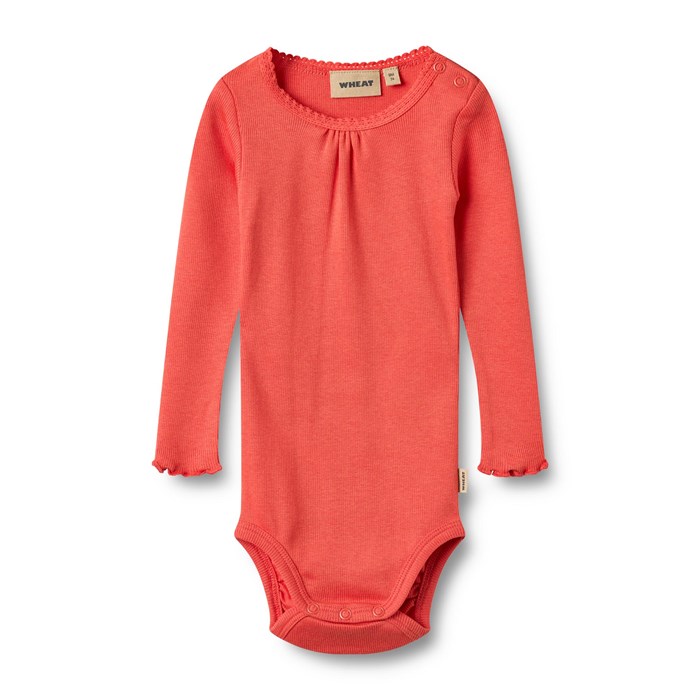 Wheat Lotta Body Rib LS - Candy red